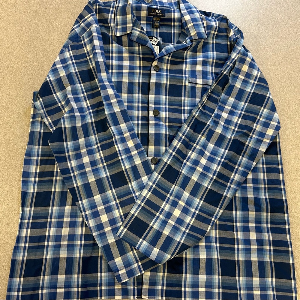 Polo by Ralph Lauren Blue Plaid  pajama shirt